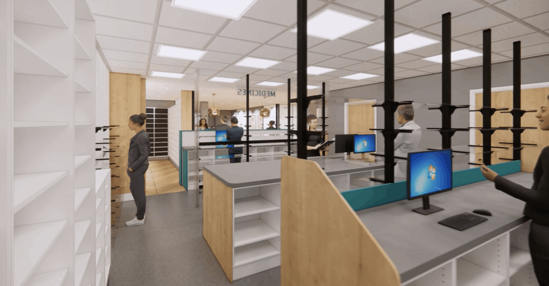 Concept of the large new dispensary area