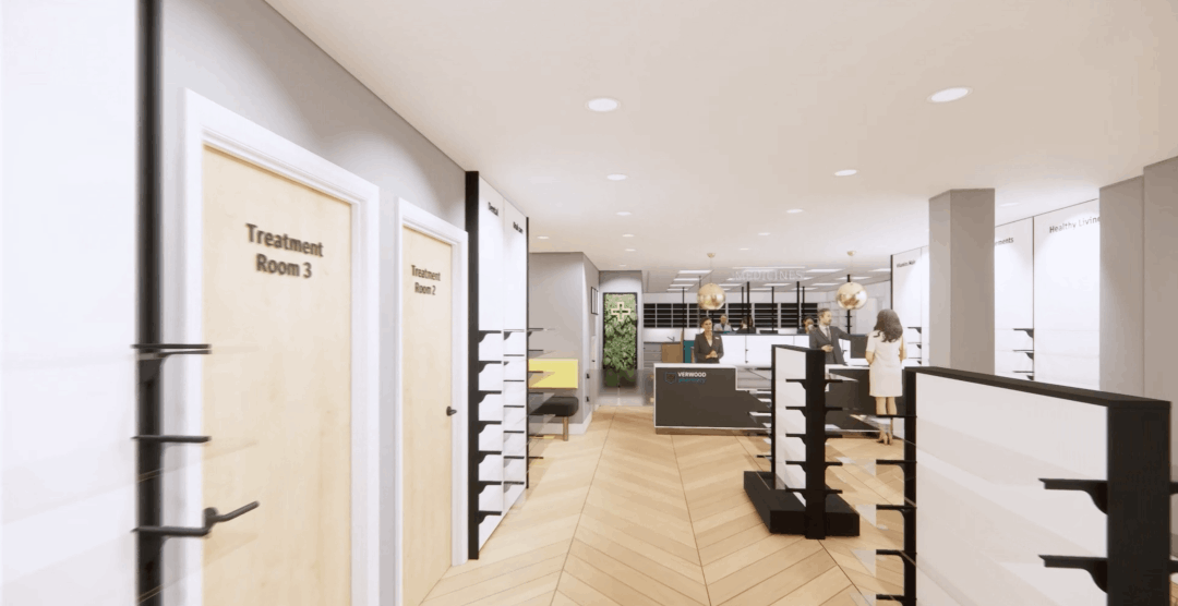 Concept of the shop and treatment rooms